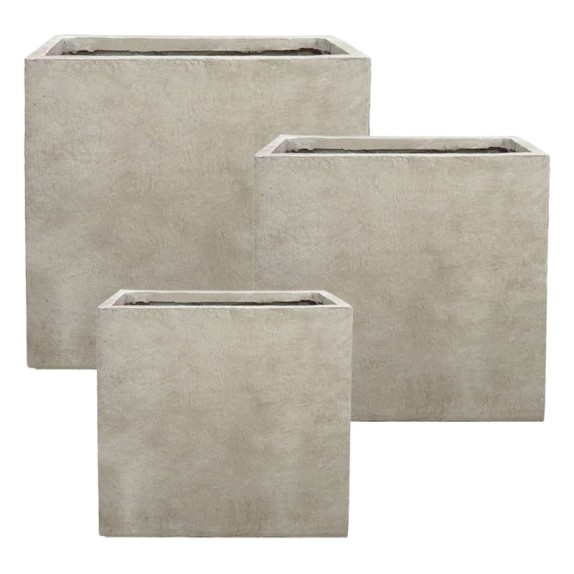 ΣΕΤ/3 ΖΑΡΝΤΙΝΙΕΡΑ ΑΠΌ ΕΛΑΦΡΥ ΤΣΙΜΕΝΤΟ ΜΠΕΖ - S:49x17x40, M:60x25x60, L:80x35x75cm 1/ΚΙΒ – Δημιουργεί αίσθηση πολυτέλειας χωρίς κ