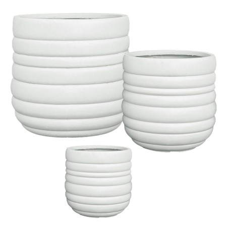 ΣΕΤ/3 ΚΑΣΠΩ ΑΠΌ ΕΛΑΦΡΥ ΤΣΙΜΕΝΤΟ ΛΕΥΚΟ ΣΤΡΟΓΓΥΛΟ ΜΕ ΓΡΑΜΜΕΣ - S:Φ30x28, M:Φ42x40, L:Φ54x51cm 1/ΚΙΒ – Δίνει premium χαρακτήρα στο 