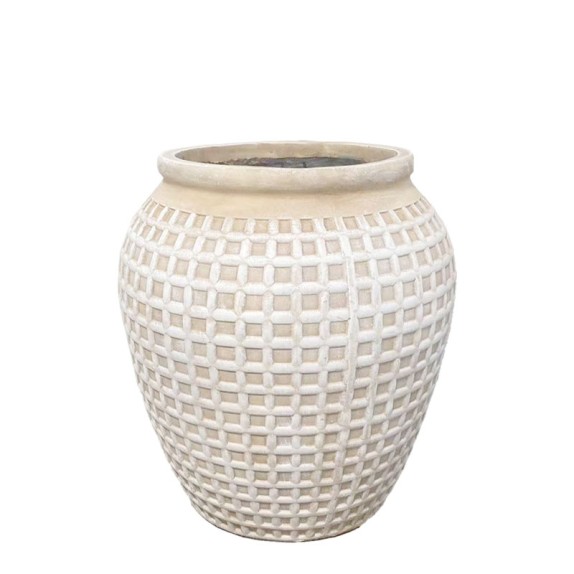 ΚΑΣΠΩ ΜΙΚΡΟ ΑΠΟ ΕΛΑΦΡΥ ΤΣΙΜΕΝΤΟ ΕΚΡΟΥ ΑΝΑΓΛΥΦΟ ΜΟΤΙΒΟ ΜΕ ΠΛΕΓΜΑ - Φ53x58cm – Προσφέρει μοναδική αισθητική | iroots.gr