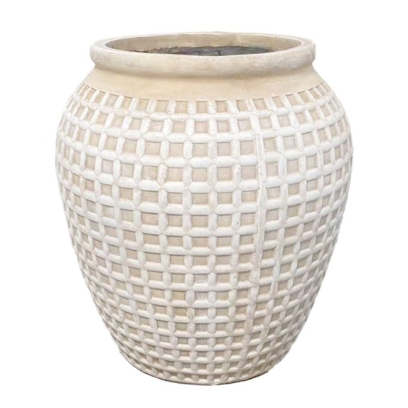 ΚΑΣΠΩ ΜΕΓΑΛΟ ΑΠΟ ΕΛΑΦΡΥ ΤΣΙΜΕΝΤΟ ΕΚΡΟΥ ΑΝΑΓΛΥΦΟ ΜΟΤΙΒΟ ΜΕ ΠΛΕΓΜΑ - Φ75x86cm – Προσφέρει μοναδική αισθητική | iroots.gr