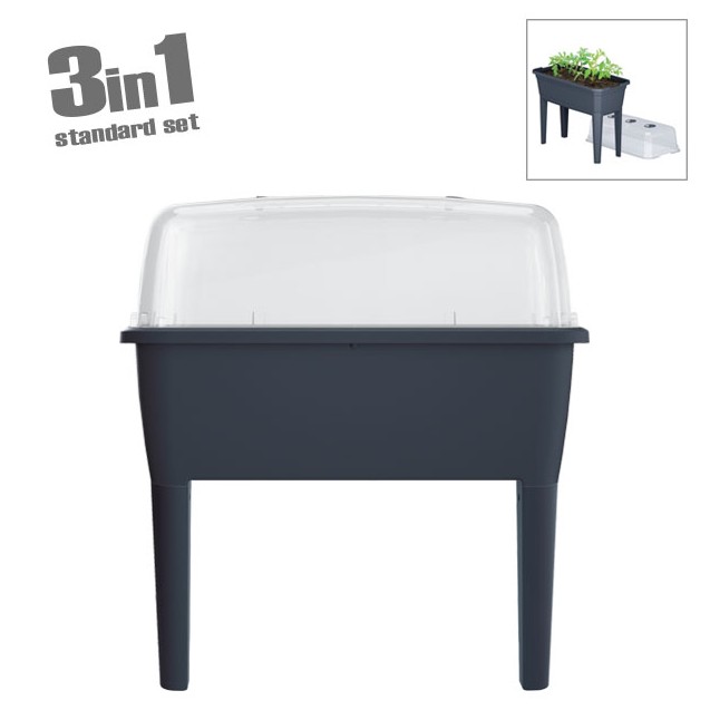 ΘΕΡΜΟΚΗΠΙΟ ΜΕ ΠΟΔΙΑ (3 ΣΕ 1) ΑΝΘΡΑΚΙ RESPANA PLANTER 77x58x96.3cm 1/3ΚΙΒ – Ταιριάζει σε κάθε μοντέρνο ή επαγγελματικό χώρο | iro