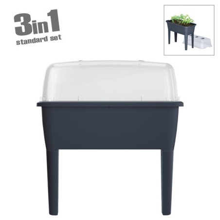 ΘΕΡΜΟΚΗΠΙΟ ΜΕ ΠΟΔΙΑ (3 ΣΕ 1) ΑΝΘΡΑΚΙ RESPANA PLANTER 77x58x96.3cm 1/3ΚΙΒ – Ταιριάζει σε κάθε μοντέρνο ή επαγγελματικό χώρο | iro