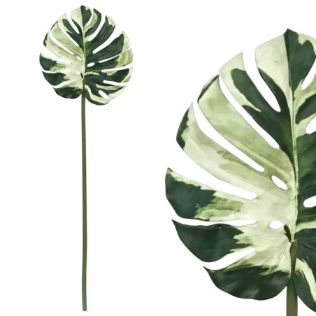 ΚΛΑΔΙ ΦΥΛΛΟ ΜΟΝΣΤΕΡΑ ΠΡΑΣΙΝΟ/ΛΕΥΚΟ REAL TOUCH - Y127cm 12/72KIB – Δημιουργεί αίσθηση πολυτέλειας χωρίς κόπο | iroots.gr