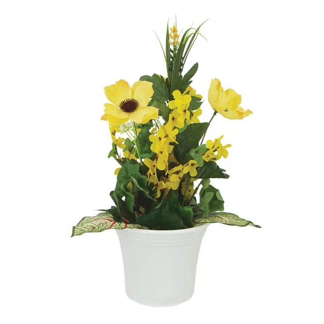 ΑΝΘΟΣΥΝΘΕΣΗ ΚΙΤΡΙΝΟ ΣΕ ΠΛΑΣΤΙΚΗ ΓΛΑΣΤΡΑ 250 - Y42cm – Δίνει premium χαρακτήρα στο περιβάλλον | iroots.gr