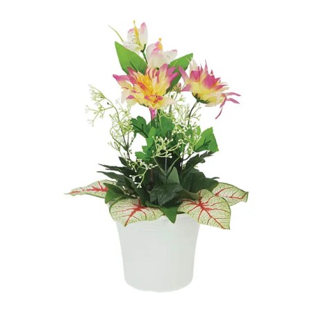 ΑΝΘΟΣΥΝΘΕΣΗ ΦΟΥΞ ΣΕ ΠΛΑΣΤΙΚΗ ΓΛΑΣΤΡΑ 250 - Y42cm – Αναβαθμίζει άμεσα τον χώρο σου | iroots.gr