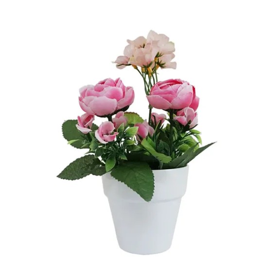 ΡΟΖ ΜΙΝΙ ΑΝΘΟΣΥΝΘΕΣΗ ΜΕ ΝΕΡΑΓΚΟΥΛΑ ΣΕ ΓΛΑΣΤΡΑΚΙ FL-9 -Υ25cm – Δημιουργεί αίσθηση πολυτέλειας χωρίς κόπο | iroots.gr