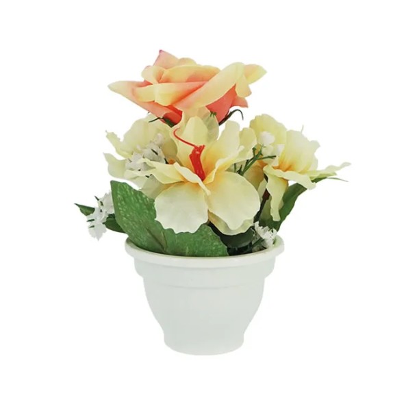 ΣΟΜΟΝ ΜΙΝΙ ΑΝΘΟΣΥΝΘΕΣΗ ΣΕ ΠΛΑΣΤΙΚΟ ΓΛΑΣΤΡΑΚΙ - Υ18cm – Προσφέρει μοναδική αισθητική | iroots.gr