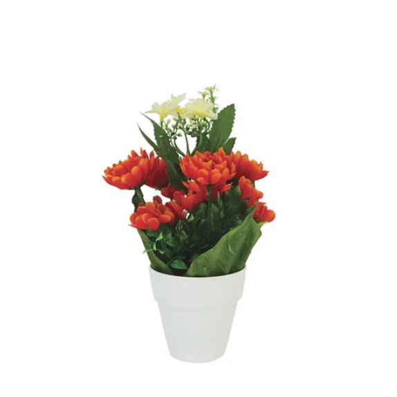 ΓΛΑΣΤΡΑΚΙ FL-9 ΜΕ WHITE ΑΝΘΟΣΥΝΘΕΣΗ - Υ22cm – Αναβαθμίζει άμεσα τον χώρο σου | iroots.gr