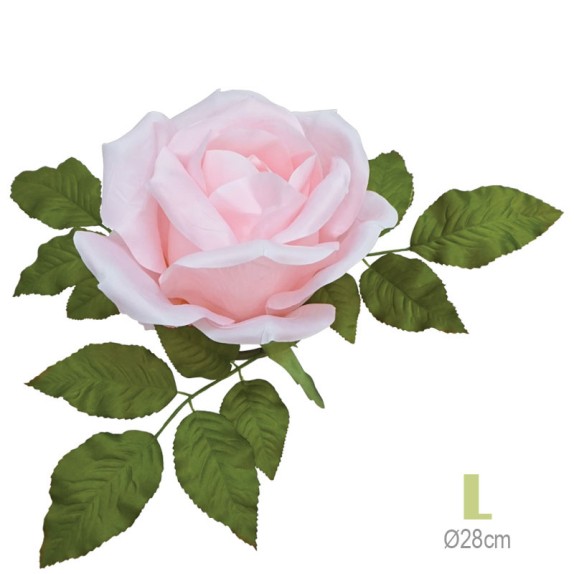 ΑΝΘΟΣ ΤΡΙΑΝΤΑΦΥΛΛΟ ΡΟΖ ΣΕ ΒΑΣΗ ΜΕ ΦΥΛΛΑ ΓΙΓΑΣ L - Φ28cm 12/ΚΙΒ – Δίνει premium χαρακτήρα στο περιβάλλον | iroots.gr