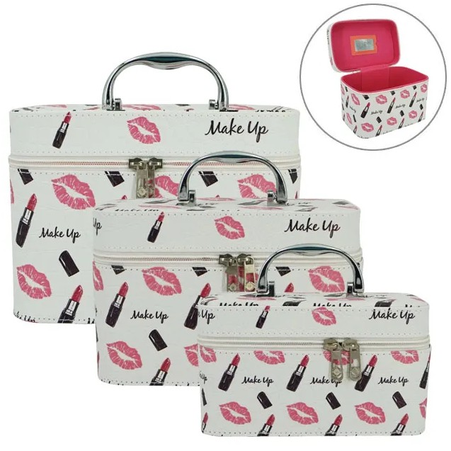 ΜΠΙΖΟΥΤΙΕΡΑ ΜΑKE-UP ΣETx3 L:23x17x15, M:21x13x14, S:19x11x10cm 24/ΚΙΒ – Αναβαθμίζει άμεσα τον χώρο σου | iroots.gr