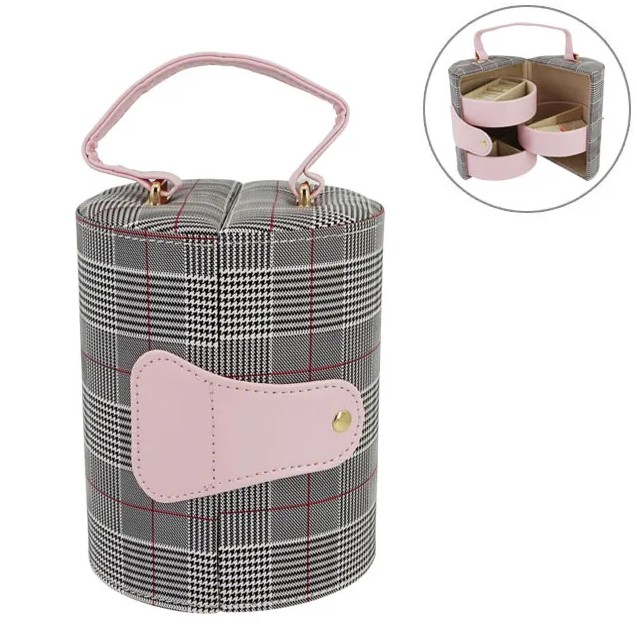 ΜΠΙΖΟΥΤΙΕΡΑ ΒΑΛΙΤΣΑΚΙ ΣΤΡΟΓΓΥΛΟ ΡΟΖ-ΚΑΡΩ Φ14x17cm 32/ΚΙΒ – Αναβαθμίζει άμεσα τον χώρο σου | iroots.gr