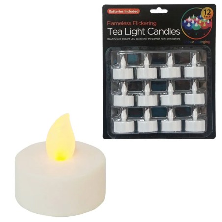 ΚΕΡΙ LED ΡΕΣΩ ΜΠΑΤΑΡΙΑΣ ΣΕΤ/12 ΛΕΥΚΟ - Φ3.5x4cm – Δημιουργεί αίσθηση πολυτέλειας χωρίς κόπο | iroots.gr