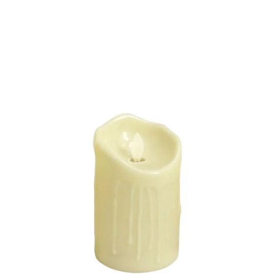 ΚΕΡΙ LED ΜΠΑΤΑΡΙΑΣ ΠΛΑΣΤΙΚΟ ΕΚΡΟΥ ΜΕ ΣΤΑΛΕΣ ΚΕΡΙΟΥ ΚΑΙ ΚΙΝΟΥΜΕΝΗ ΦΛΟΓΑ - Φ7.5x12.5cm 192/ΚΙΒ – Δίνει premium χαρακτήρα στο περιβ