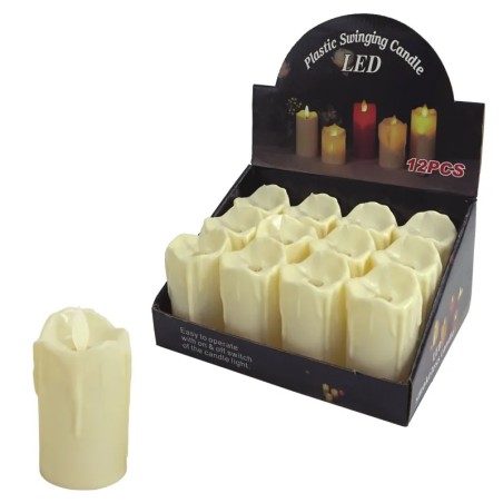 ΚΕΡΙ LED ΜΠΑΤΑΡΙΑΣ ΕΚΡΟΥ ΠΛΑΣΤΙΚΟ Σ/12 ΚΑΙ ΚΙΝΟΥΜΕΝΗ ΦΛΟΓΑ - Φ5x9cm 40/480ΚΙΒ – Αναβαθμίζει άμεσα τον χώρο σου | iroots.gr