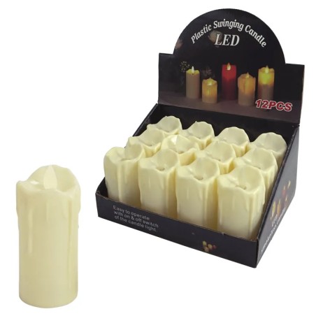 ΚΕΡΙ LED ΜΠΑΤΑΡΙΑΣ ΕΚΡΟΥ ΠΛΑΣΤΙΚΟ ΣET/12 & ΚΙΝΟΥΜΕΝΗ ΦΛΟΓΑ - Φ5x11cm 40/480ΚΙΒ – Δίνει premium χαρακτήρα στο περιβάλλον | iroots