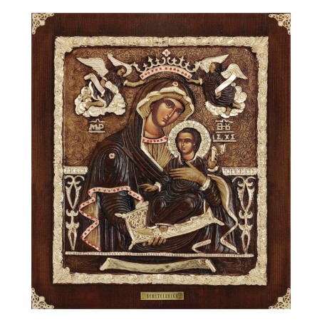 ΞΥΛΙΝΗ ΕΙΚΟΝΑ -ΒΕΝΕΤΣΙΑΝΙΚΗ (ΜΕ ΑΓΓΕΛΟΥΣ)- ΑΝΑΓΛΥΦΗ ΜΕ ΦΥΛΛΑ ΧΡΥΣΟΥ & ΠΕΤΡΕΣ ΖΙΡΓΚΟΝ - 35.5x40.5cm – Ταιριάζει σε κάθε μοντέρνο 