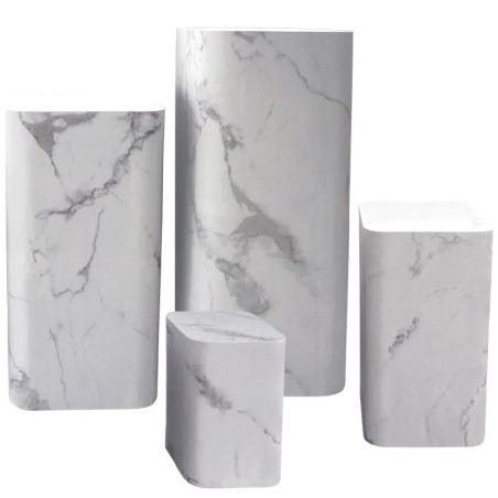 ΞΥΛΙΝΟ ΣΤΑΝΤ ΠΡΟΒΟΛΗΣ ΣΕΤ/4 ΜΑΡΜΑΡΙ - XL:39x39x81, L:34x34x66, M:29x29x51, S:24x24x36cm 1/KIB – Προσφέρει μοναδική αισθητική | i