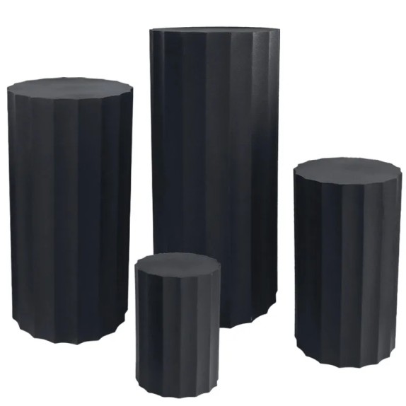 ΞΥΛΙΝΟ ΣΤΑΝΤ ΠΡΟΒΟΛΗΣ ΣΕΤ/4 ΜΑΥΡΟ - XL:Φ39x81, L:Φ34x66, M:Φ29x51, S:Φ24x36cm 1/KIB – Δίνει premium χαρακτήρα στο περιβάλλον | i