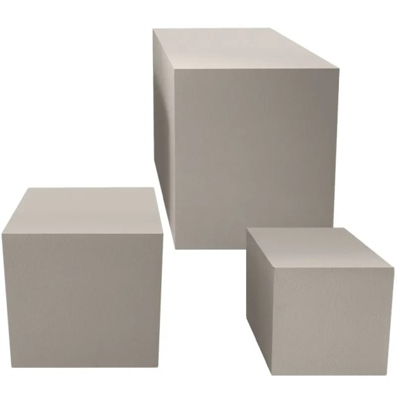 ΞΥΛΙΝΟ ΣΤΑΝΤ ΠΡΟΒΟΛΗΣ ΣΕΤ/3 ΕΚΡΟΥ ΚΥΒΟΣ - L:50x50x50, M:40x40x40, S:33x33x33cm 1/KIB – Ταιριάζει σε κάθε μοντέρνο ή επαγγελματικ