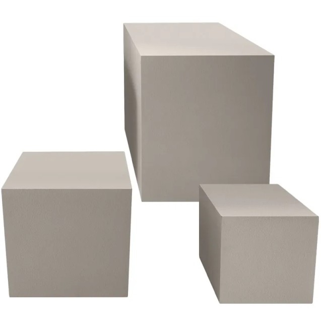 ΞΥΛΙΝΟ ΣΤΑΝΤ ΠΡΟΒΟΛΗΣ ΣΕΤ/3 ΕΚΡΟΥ ΚΥΒΟΣ - L:50x50x50, M:40x40x40, S:33x33x33cm 1/KIB – Ταιριάζει σε κάθε μοντέρνο ή επαγγελματικ