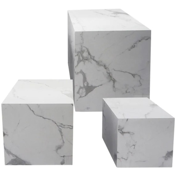 ΞΥΛΙΝΟ ΣΤΑΝΤ ΠΡΟΒΟΛΗΣ ΣΕΤ/3 ΜΑΡΜΑΡΙ ΚΥΒΟΣ - L:50x50x50, M:40x40x40, S:33x33x33cm 1/KIB – Αναβαθμίζει άμεσα τον χώρο σου | iroots