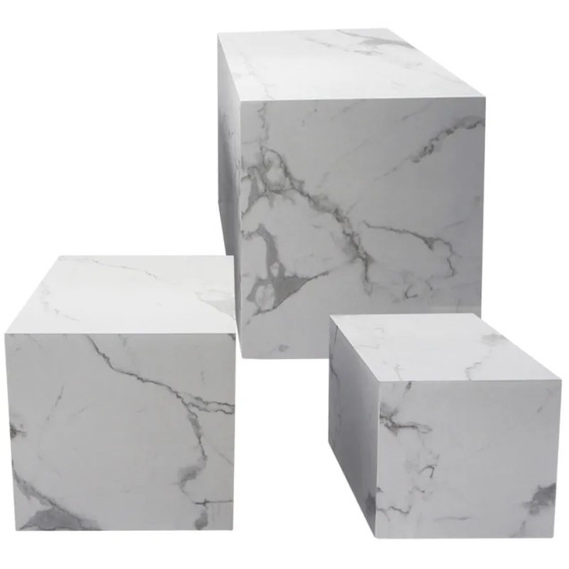 ΞΥΛΙΝΟ ΣΤΑΝΤ ΠΡΟΒΟΛΗΣ ΣΕΤ/3 ΜΑΡΜΑΡΙ ΚΥΒΟΣ - L:50x50x50, M:40x40x40, S:33x33x33cm 1/KIB – Αναβαθμίζει άμεσα τον χώρο σου | iroots
