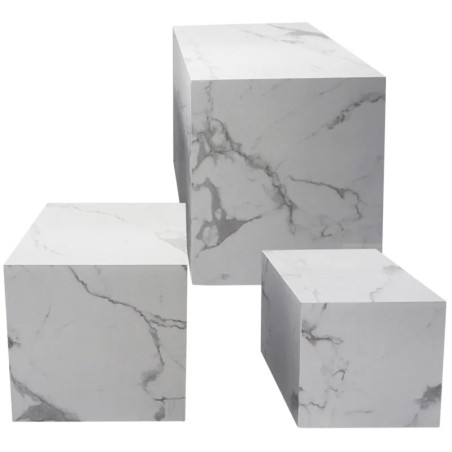 ΞΥΛΙΝΟ ΣΤΑΝΤ ΠΡΟΒΟΛΗΣ ΣΕΤ/3 ΜΑΡΜΑΡΙ ΚΥΒΟΣ - L:50x50x50, M:40x40x40, S:33x33x33cm 1/KIB – Αναβαθμίζει άμεσα τον χώρο σου | iroots