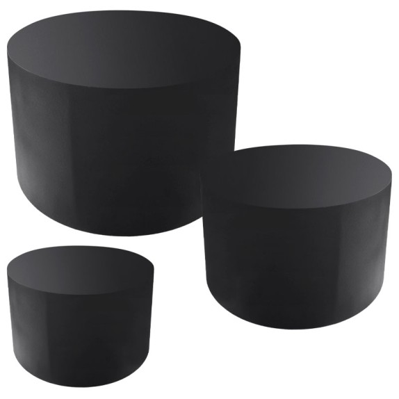 ΞΥΛΙΝΟ ΣΤΑΝΤ ΠΡΟΒΟΛΗΣ ΣΕΤ/3 ΜΑΥΡΟ ΚΥΛΙΝΔΡΙΚΟ - L:Φ100x60, M:Φ80x50, S:Φ60x40cm 1/KIB – Δίνει premium χαρακτήρα στο περιβάλλον | 