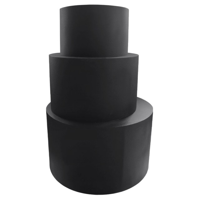 ΞΥΛΙΝΟ ΣΤΑΝΤ ΠΡΟΒΟΛΗΣ ΣΕΤ/3 ΜΑΥΡΟ ΚΥΛΙΝΔΡΙΚΟ - L:Φ100x60, M:Φ80x50, S:Φ60x40cm 1/KIB – Δίνει premium χαρακτήρα στο περιβάλλον | 