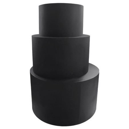 ΞΥΛΙΝΟ ΣΤΑΝΤ ΠΡΟΒΟΛΗΣ ΣΕΤ/3 ΜΑΥΡΟ ΚΥΛΙΝΔΡΙΚΟ - L:Φ100x60, M:Φ80x50, S:Φ60x40cm 1/KIB – Δίνει premium χαρακτήρα στο περιβάλλον | 