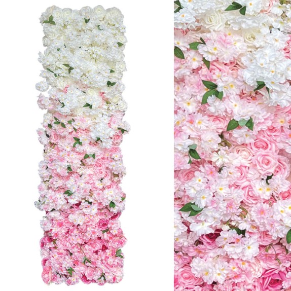 ΠΛΑΚΑΚΙ ΛΟΥΛΟΥΔΙΩΝ ΚΡΕΜΑΣΤΟ ΛΕΥΚΟ/ΡΟΖ ΝΤΕΓΚΡΑΝΤΕ - 50Χ200cm 4/ΚΙΒ – Ταιριάζει σε κάθε μοντέρνο ή επαγγελματικό χώρο | iroots.gr