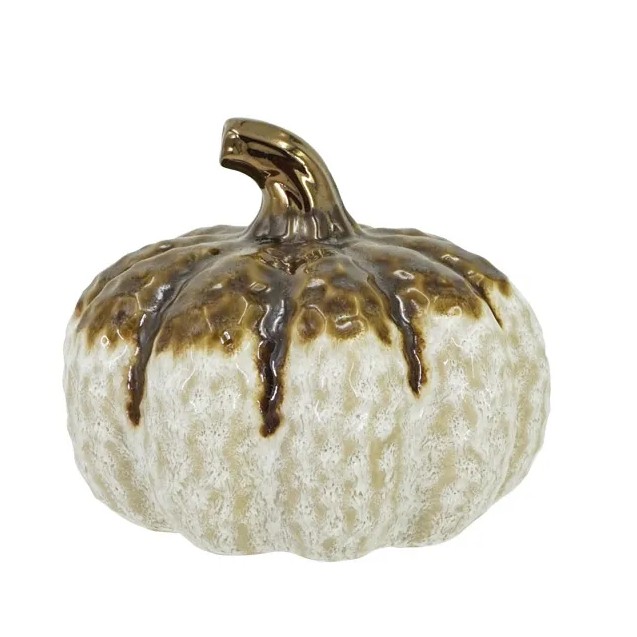 ΚΕΡΑΜΙΚΗ ΚΟΛΟΚΥΘΑ ΔΙΧΡΩΜΗ ΕΚΡΟΥ-ΜΠΡΟΝΖΕ ΜΕΣΑΙΑ Φ18x14.5cm 1/12ΚΙΒ – Προσφέρει μοναδική αισθητική | iroots.gr