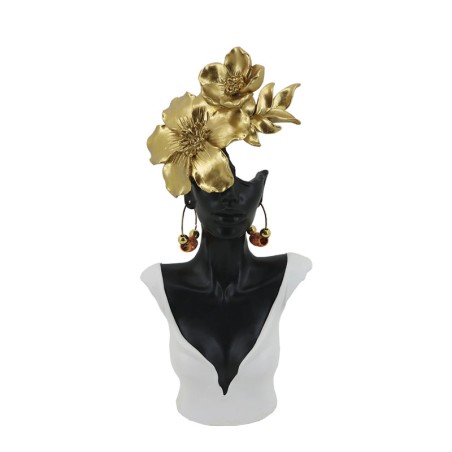ΔΙΑΚΟΣΜΗΤΙΚΗ ΦΙΓΟΥΡΑ ΜΑΥΡΗ ΓΥΝΑΙΚΑ ΜΕ ΛΟΥΛΟΥΔΙΑ ΣΤΟ ΚΕΦΑΛΙ - 15.5x7.5x33cm 12/KIB – Δημιουργεί αίσθηση πολυτέλειας χωρίς κόπο | 