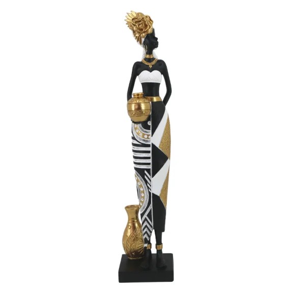 ΔΙΑΚΟΣΜΗΤΙΚΗ ΦΙΓΟΥΡΑ ΠΑΡΑΔΟΣΙΑΚΗ ΑΦΡΙΚΑΝΑ ΜΕ ΔΟΧΕΙΑ - 10.5x8x48cm 12/KIB – Αναβαθμίζει άμεσα τον χώρο σου | iroots.gr