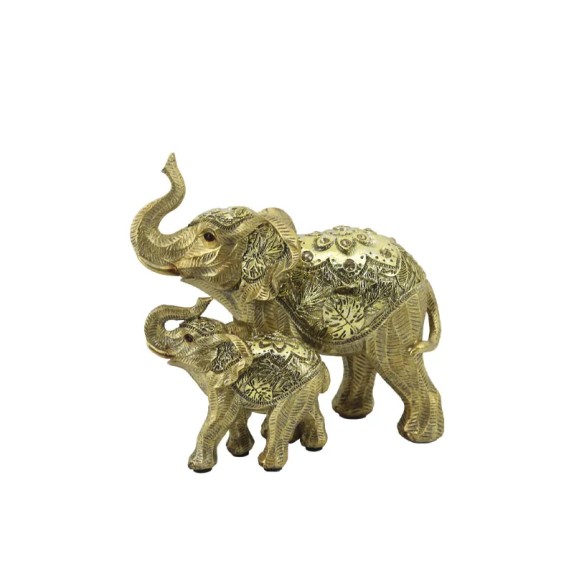 ΔΙΑΚΟΣΜΗΤΙΚΗ ΦΙΓΟΥΡΑ 2 ΕΛΕΦΑΝΤΑΚΙA ΧΡΥΣΟ/ΜΑΥΡΟ ΜΕ ΣΤΟΛΙΔΙΑ - 18x10.5x16.5cm 12/KIB – Ταιριάζει σε κάθε μοντέρνο ή επαγγελματικό 