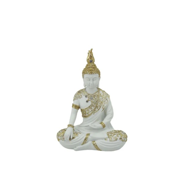 ΔΙΑΚΟΣΜΗΤΙΚΗ ΦΙΓΟΥΡΑ ΒΟΥΔΑΣ ΛΕΥΚΟ/ΧΡΥΣΟ - 15.5x8x21.5cm 16/KIB – Δημιουργεί αίσθηση πολυτέλειας χωρίς κόπο | iroots.gr