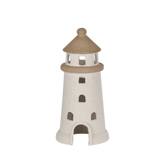 ΔΙΑΚΟΣΜΗΤΙΚΟ ΚΕΡΑΜΙΚΟ ΜΠΕΖ ΦΑΡΟΣ - Φ15x32cm 8/ΚΙΒ – Αναβαθμίζει άμεσα τον χώρο σου | iroots.gr