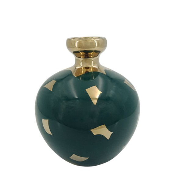 ΚΕΡΑΜΙΚΟ ΒΑΖΟ ΜΠΟΥΚΑΛΙ ΠΕΤΡΟΛ-ΧΡΥΣΟ Φ20x23cm 1/6ΚΙΒ – Ταιριάζει σε κάθε μοντέρνο ή επαγγελματικό χώρο | iroots.gr