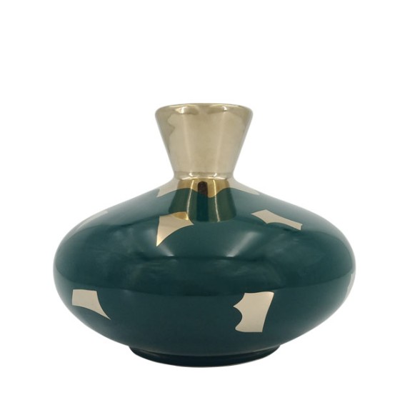 ΚΕΡΑΜΙΚΟ ΒΑΖΟ ΜΠΟΥΚΑΛΙ ΠΕΤΡΟΛ-ΧΡΥΣΟ Φ22x18cm 1/6ΚΙΒ – Δημιουργεί αίσθηση πολυτέλειας χωρίς κόπο | iroots.gr