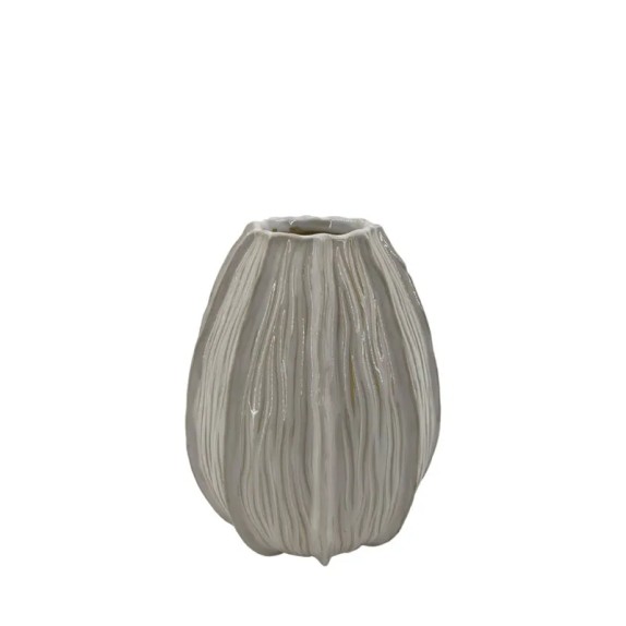 ΚΕΡΑΜΙΚΟ BAZO ΕΚΡΟΥ/ΜΠΕΖ ΓΥΑΛΙΣΤΕΡΟ ΚΑΘΕΤΕΣ ΠΤΥΧΕΣ - Φ14.5x20cm 1/12KIB – Δίνει premium χαρακτήρα στο περιβάλλον | iroots.gr