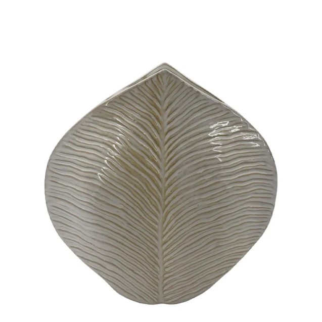 ΚΕΡΑΜΙΚΟ BAZO ΕΚΡΟΥ/ΜΠΕΖ ΓΥΑΛΙΣΤΕΡΟ ΦΥΛΛΟ - 29x10x30cm 1/4KIB – Προσφέρει μοναδική αισθητική | iroots.gr