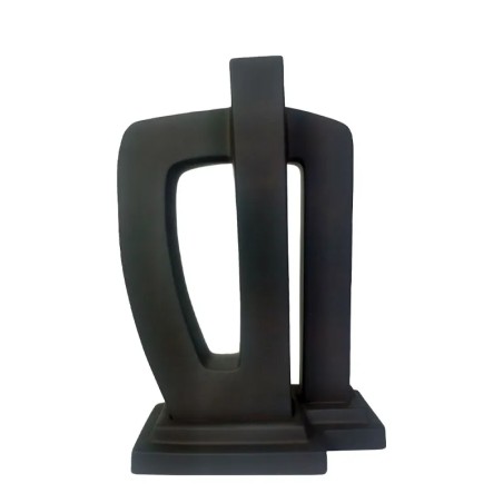 ΚΕΡΑΜΙΚΟ ΒΑΖΟ ΜΙΝΙΜΑΛ ΜΑΥΡΟ ΣΚΟΥΡΙΑΣ - 30x15x42cm 4/ΚΙΒ – Προσφέρει μοναδική αισθητική | iroots.gr