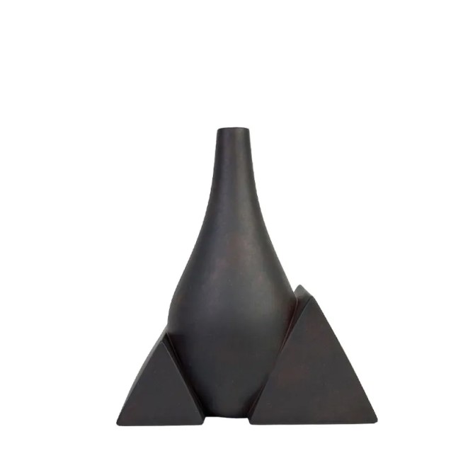 ΚΕΡΑΜΙΚΟ ΒΑΖΟ ΜΙΝΙΜΑΛ ΜΑΥΡΟ ΣΚΟΥΡΙΑΣ - 27x15x31.5cm 4/ΚΙΒ – Αναβαθμίζει άμεσα τον χώρο σου | iroots.gr