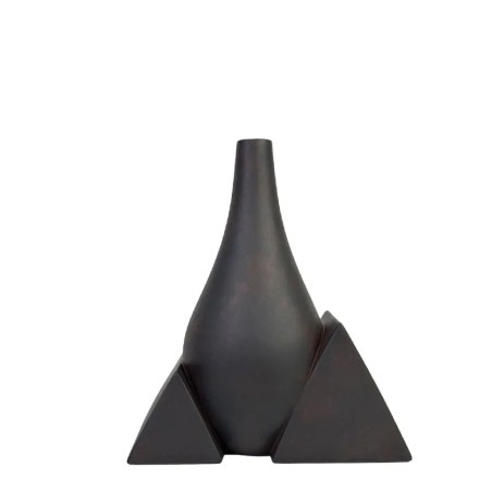 ΚΕΡΑΜΙΚΟ ΒΑΖΟ ΜΙΝΙΜΑΛ ΜΑΥΡΟ ΣΚΟΥΡΙΑΣ - 27x15x31.5cm 4/ΚΙΒ – Αναβαθμίζει άμεσα τον χώρο σου | iroots.gr