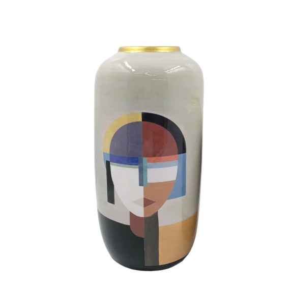 ΚΕΡΑΜΙΚΟ ΒΑΖΟ ΜΕΓΑΛΟ ΧΡΩΜΑΤΑ ΓΥΝΑΙΚΕΙΟ ΠΡΟΣΩΠΟ - Φ18x41cm 4/KIB – Αναβαθμίζει άμεσα τον χώρο σου | iroots.gr