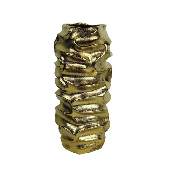 ΚΕΡΑΜΙΚΟ ΒΑΖΟ ΧΡΥΣΟ XYTO KΥΜΑΤΙΣΤΟ ΕΦΕ ΜΕΓΑΛΟ - 34.3cm 1/6ΚΙΒ – Δημιουργεί αίσθηση πολυτέλειας χωρίς κόπο | iroots.gr