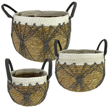 ΚΑΛΑΘΟΥΝΑ ΨΑΘΑ ΣΕΤ/3 ΦΥΣΙΚΟ ΣΧΕΔΙΟ NHMA ΧΕΡΟΥΛΙ ΤΕΧΝΟΔΕΡΜΑ - L:Φ25x19/24, M:Φ20x15/20, S:Φ17x11/15cm 4/ΚΙΒ – Δίνει premium χαρακ