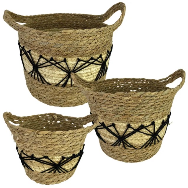 ΚΑΛΑΘΟΥΝΑ ΨΑΘΑ ΣΕΤ/3 ΦΥΣΙΚΟ ΣΧΕΔΙΟ NHMA - L:27x26x18, M:23x23x17, S:20x20x13cm 5/KIB – Ταιριάζει σε κάθε μοντέρνο ή επαγγελματικ