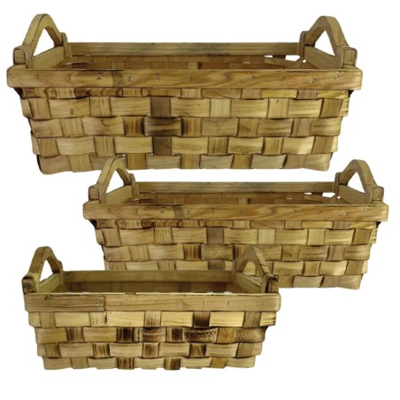 ΠΑΝΕΡΙ ΨΑΘΑ ΣΕΤ/3 ΦΥΣΙΚΟ ΟΡΘΟΓΩΝΙΟ ΞΥΛΙΝΟ ΧΕΡΟΥΛΙ - L:41x28x13/18, M:35x24x11/16, S:31x20x9.5/15cm 13/KIB – Δίνει premium χαρακτ