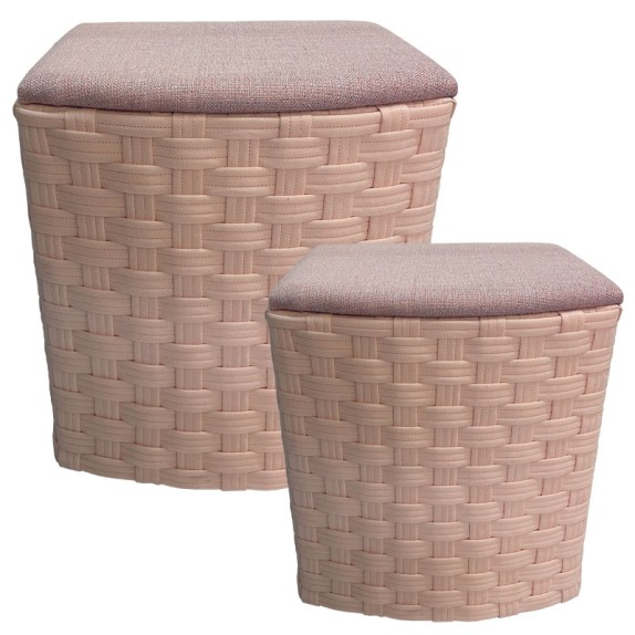 ΚΑΛΑΘΙ ΑΠΛΥΤΩΝ ΣΕΤ/2 ΣΟΜΟΝ ΚΑΠΑΚΙ ΜΕ ΥΦΑΣΜΑ ΣΕΝΙΛ - L:46x36x52, S:38x28x43cm 1/ΣΑΚ – Προσφέρει μοναδική αισθητική | iroots.gr